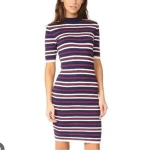 J.O.A. Striped sweater midi dress